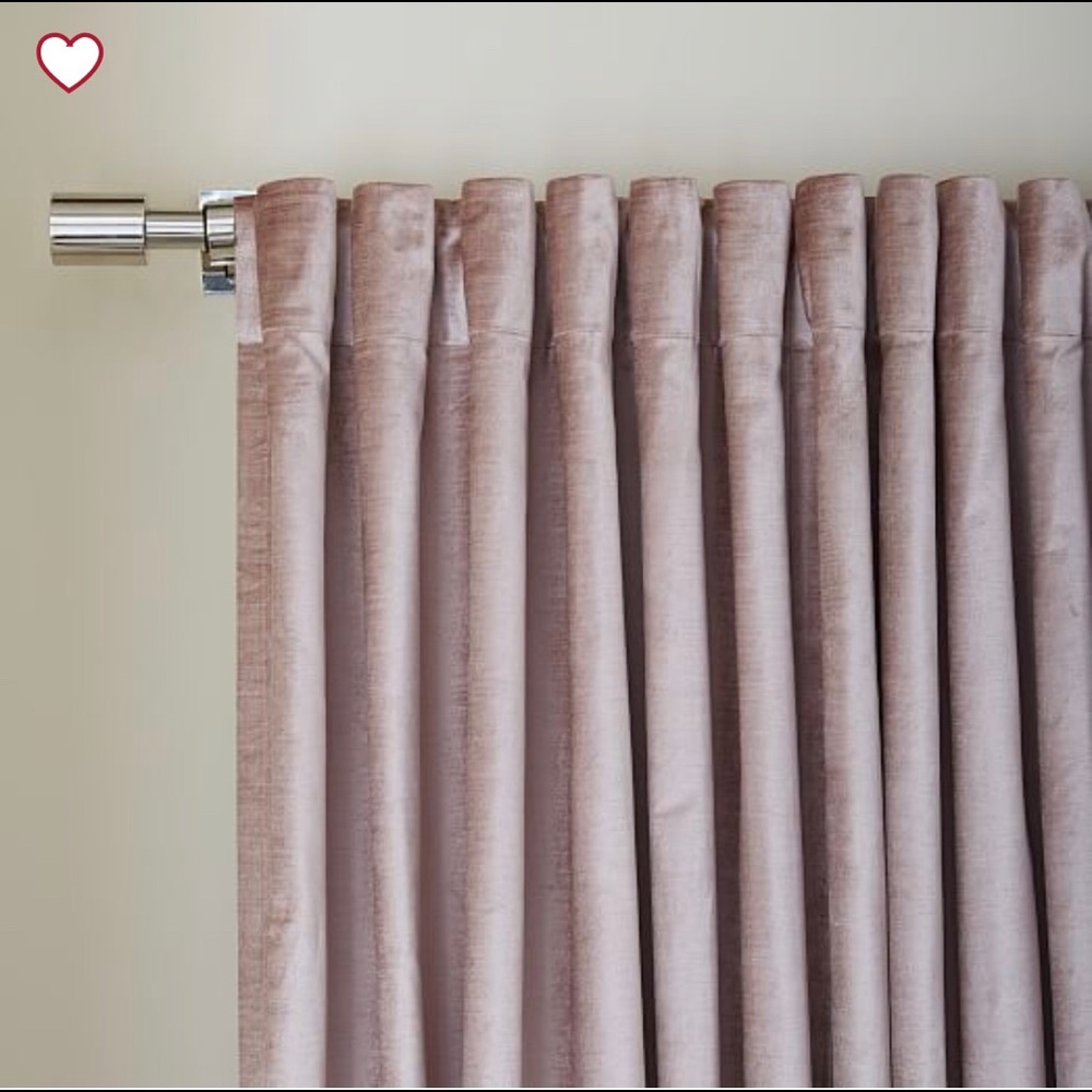 Cotton Luster Velvet Curtain - Dusty Blush